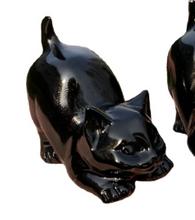 Cat Natural Black Obsidian Stone Figurine