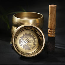 Gold Tibetan Singing Bowl Set