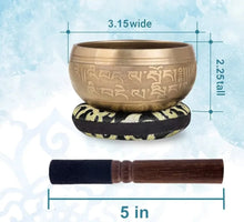 Gold Tibetan Singing Bowl Set