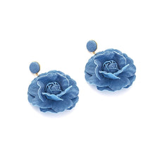 Denim Flower Earrings