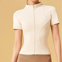 Alena Zipper Short Sleeve Fitness Top