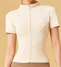 Alena Zipper Short Sleeve Fitness Top