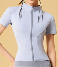 Alena Zipper Short Sleeve Fitness Top