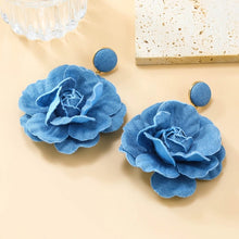 Denim Flower Earrings