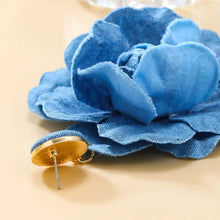 Denim Flower Earrings