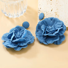 Denim Flower Earrings