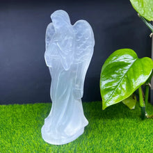 Natural Selenite Guardian Angel Figurine