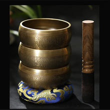 Gold Tibetan Singing Bowl Set