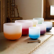 432hz Chakra Crystal Singing Bowls Set (Includes Carrying Bags, 2 Pcs Suede Sticks Rubber Mallets)