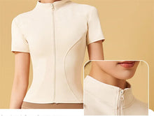 Alena Zipper Short Sleeve Fitness Top