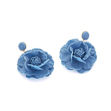 Denim Flower Earrings