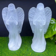 Natural Selenite Guardian Angel Figurine